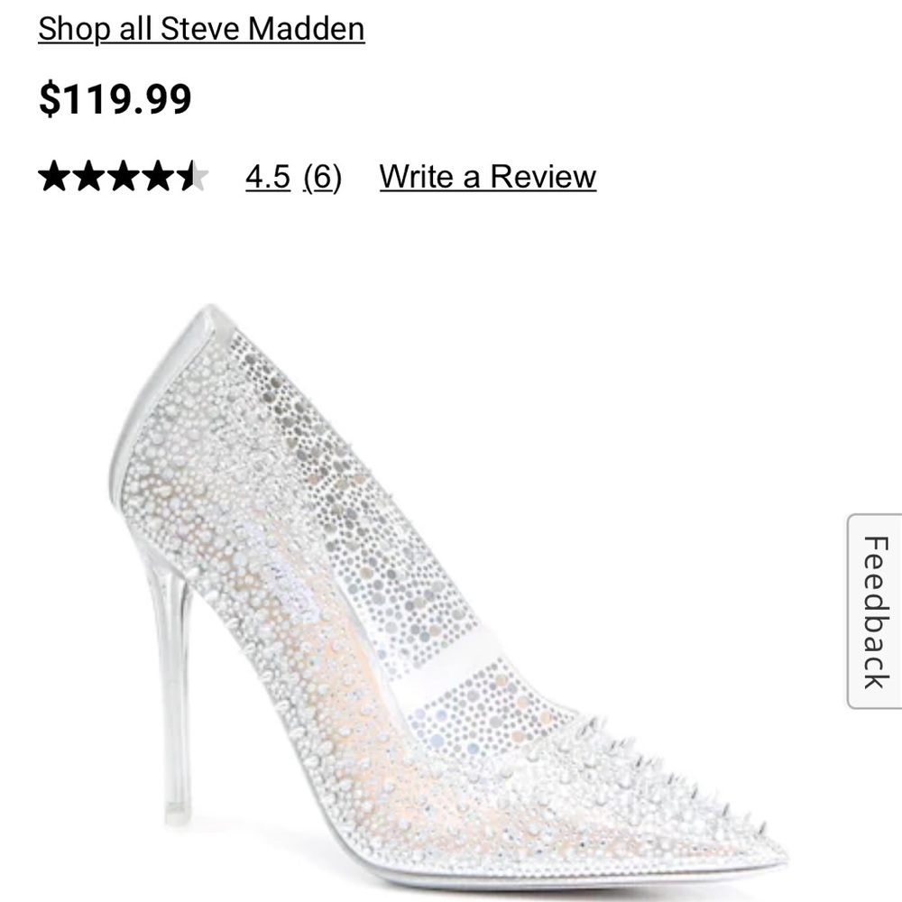 NWT Steve Madden Clear Sparkle Spike Pumps